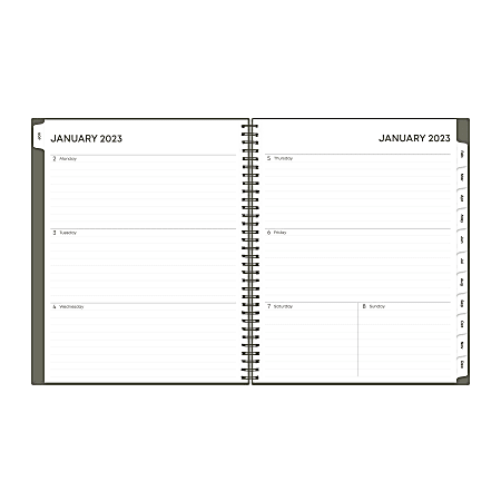 Blue Sky WeeklyMonthly Planning Calendar 8 12 x 11 HellosSolid Olive