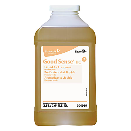 Diversey Good Sense Liquid Odor Counteractant, Apple Scent, 84.5 Oz, Case Of 2 Bottles
