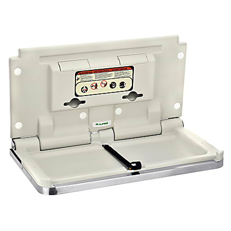 Alpine Steel Horizontal Wall Mount Commercial Baby Changing Station, 20-5/16"H x 34-1/4"W x 19-11/16"D, Silver
