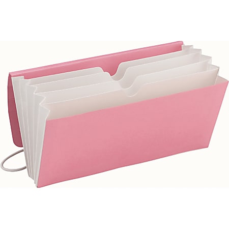 Smead TagAlong® Organizer - 5 Pocket(s) - Pink, White - Recycled - 1 Each