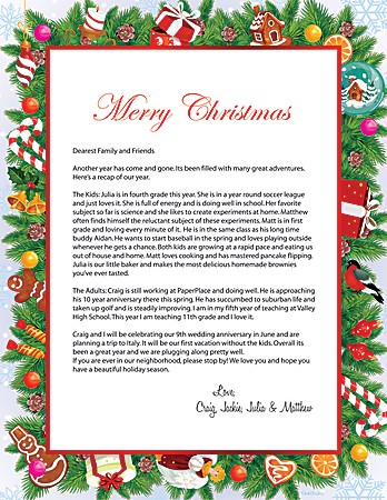 Geo Studios Holiday Themed Letterhead Paper Holiday Frame 8 12 x 11 ...
