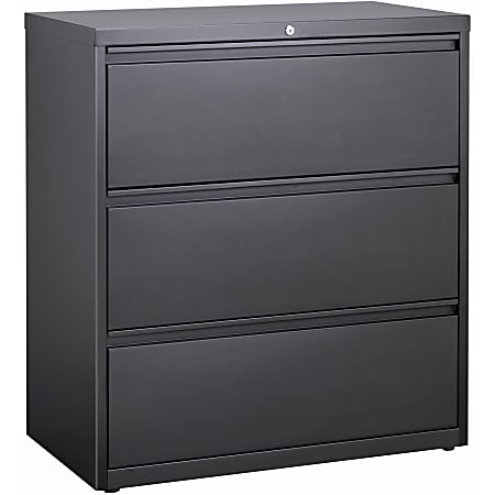 Lorell® 19"D Lateral 3-Drawer Hanging File Cabinet, Charcoal