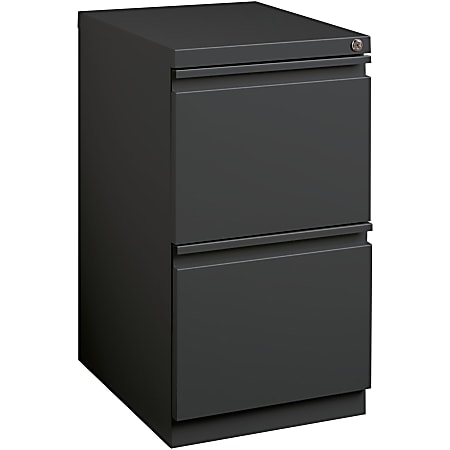 Lorell® 19-7/8"D Vertical 2-Drawer Mobile Pedestal File Cabinet, Charcoal