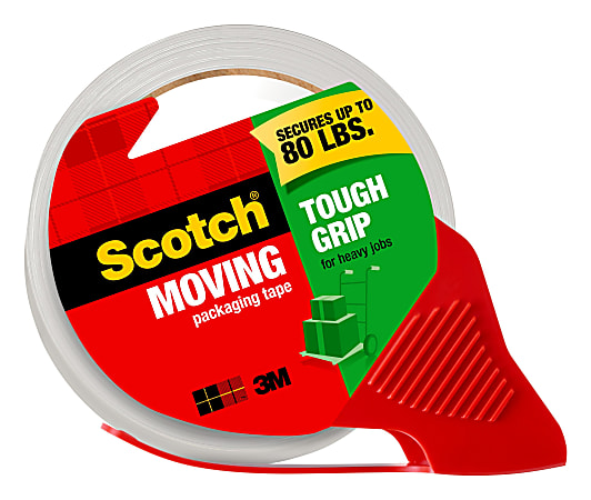 Scotch® Tough Grip Moving Packing Tape, 1.88" x 38.2 Yd., Clear