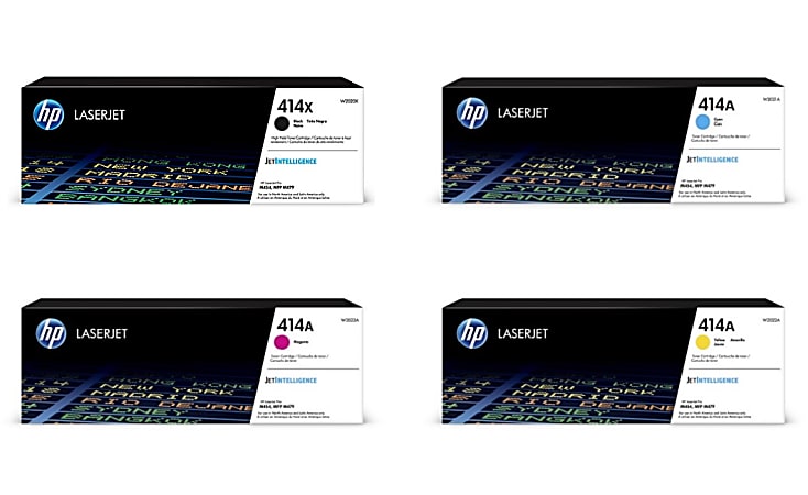 HP 414X Black And 414A CyanMagentaYellow High YieldStandard Yield Toner ...