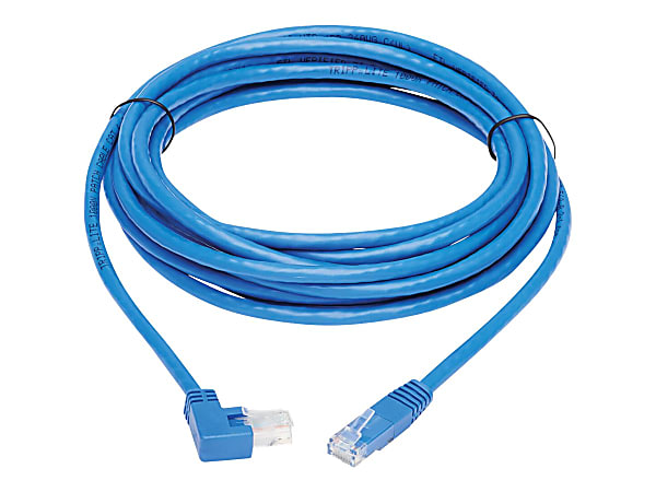 Tripp Lite N204-020-BL-RA Right-Angle Cat6 Ethernet Cable - 20 ft., M/M, Blue - First End: 1 x RJ-45 Male Network - Second End: 1 x RJ-45 Male Network - 1 Gbit/s - Patch Cable - Gold Plated Contact - 24 AWG - Blue