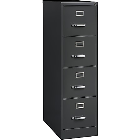 Lorell® Fortress 26-1/2"D Vertical 4-Drawer File Cabinet, Charcoal