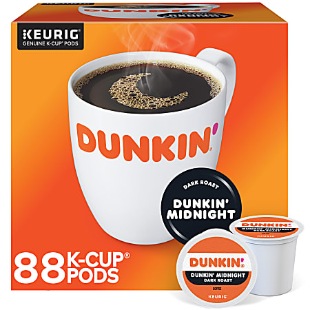 Dunkin' Donuts® Single-Serve Coffee K-Cup® Pods, Dark Roast, Case Of 88 K-Cup Pods
