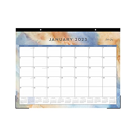 Blue Sky™ Monthly Desk Pad Planning Calendar, 22” x 17”, Briggs, January To December 2023, 139023