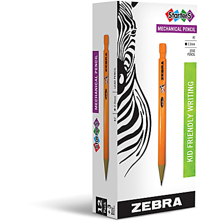 Zebra® Pen Cadoozles Starters Mechanical Pencils, 2.0mm, #2 Lead, Orange Barrel, Pack Of 12 Pencils
