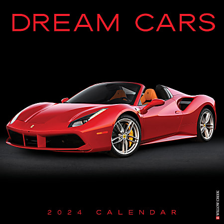 2024 Willow Creek Press Hobbies Monthly Wall Calendar, 12" x 12", Dream Cars, January To December