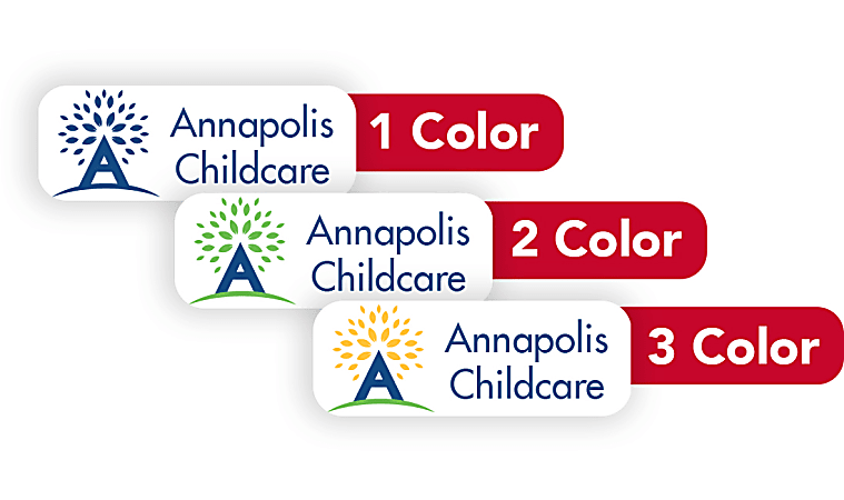 1, 2 Or 3 Color Custom Printed Labels And Stickers, Rectangle, 1/2" x 1-3/8", Box Of 250