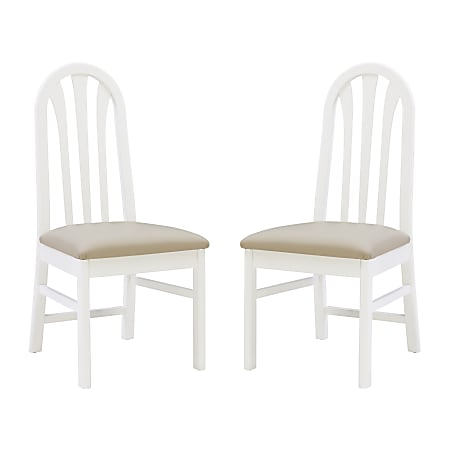 Linon Rosano Side Chairs, Beige/White, Set Of 2 Chairs