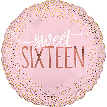 Amscan Birthday Foil Balloon, 18", Sixteen Blush