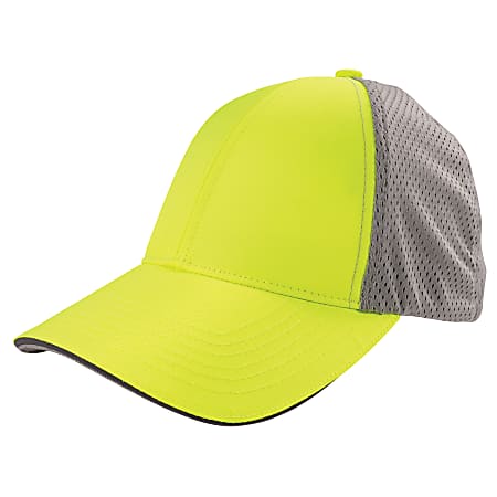 Ergodyne GloWear 8931 Hi-Vis Reflective Stretch Fit Hat, Blank, L/XL, Lime