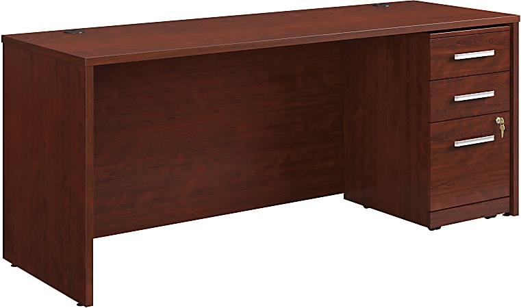 Sauder® Affirm Collection Executive Desk With 3-Drawer Mobile Pedestal File, 72"W x 24"D, Classic Cherry