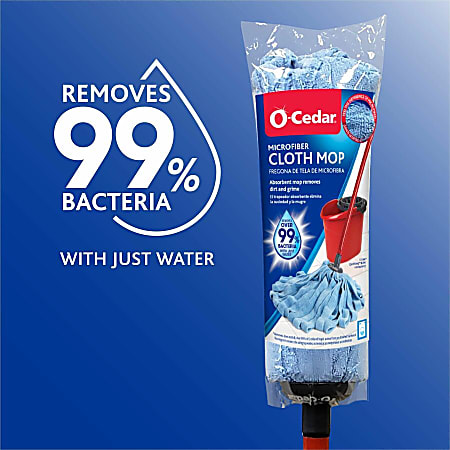 O-Cedar Microfiber Cloth Mop - MicroFiber Head - Absorbent, Soft, Machine Washable, Reusable, Refillable - 1 Each - Multi