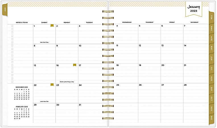 Day Designer DailyMonthly Planning Calendar 8 x 10 Rugby Stripe Black ...