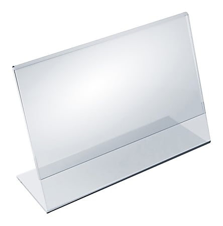Azar Displays Acrylic L-Shaped Sign Holders, 5 1/2" x 7", Clear, Pack Of 10