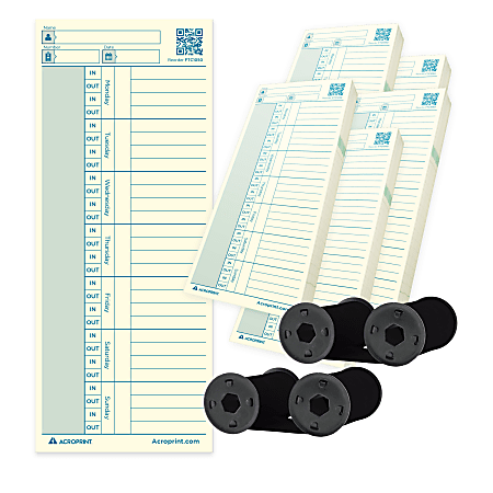 Acroprint Weekly Accessory Bundle, 1-Sided, 10”H x 8”W, White, Pack Of 252 Pieces, ASB252