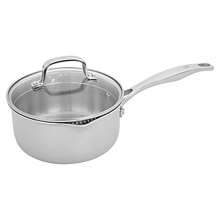 Henckels Clad H3 2-Quart Stainless Steel Saucepan With Lid, Silver