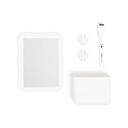 U Brands&reg; U-Eco Magnetic Locker Accessory Kit, White, Kit Of 5 Pieces