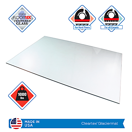 Glaciermat glass chair mat top