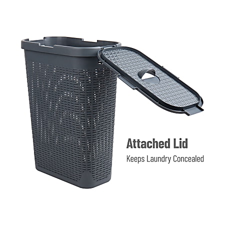 Slim laundry hamper with on sale lid