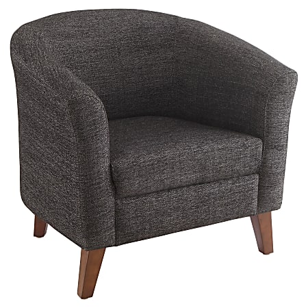 Lorell Barrel Club Armchair Fabric Black Office Depot