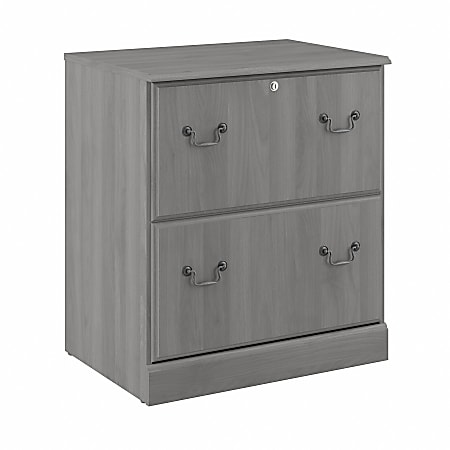 Bush Furniture Saratoga 26-6/7"W x 19-2/5"D Lateral 2-Drawer File Cabinet, Modern Gray, Standard Delivery