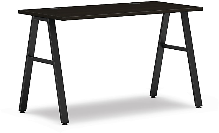 HON® Mod Table Writing Desk, 48"W, Java Oak/Black