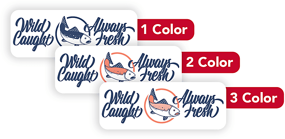 1, 2 Or 3 Color Custom Printed Labels And Stickers, Rectangle, 3/4" x 2", Box Of 250