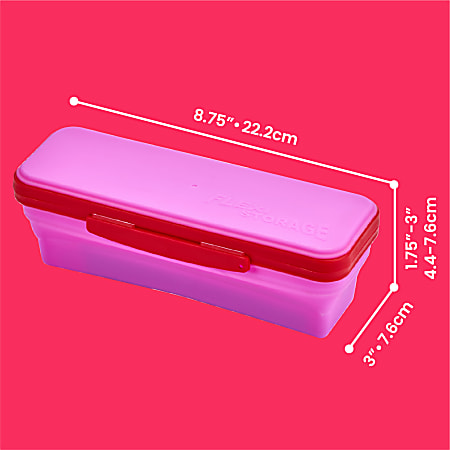 LockerMateHard Plastic Pencil Box, Pink and Blue