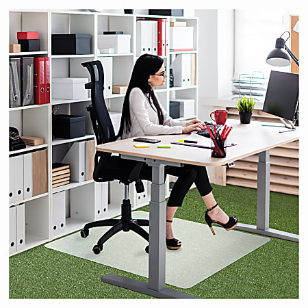Floortex® Cleartex® Polypropylene Rectangular Chair Mat for Carpets, 36" x 48", White