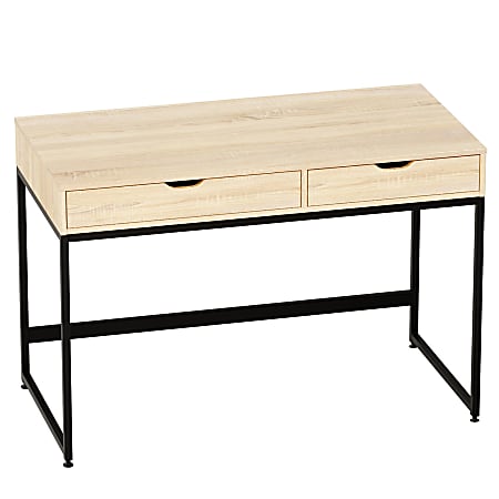 Bestier 44"W Student Desk With Drawers, Light Oak