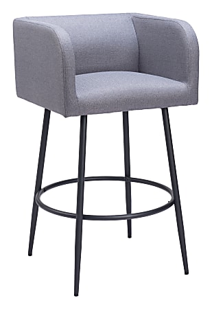 Zuo Horbat Barstools, Gray, Set Of 2 Barstools