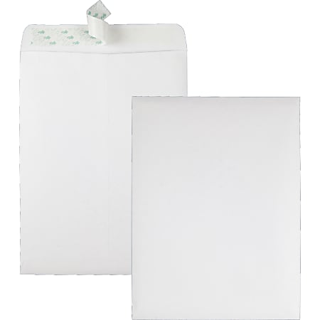 Quality Park Redi-Strip Plain Catalog Envelopes - Catalog - #10 1/2 - 9" Width x 12" Length - 28 lb - Peel & Seal - Wove - 100 / Box - White