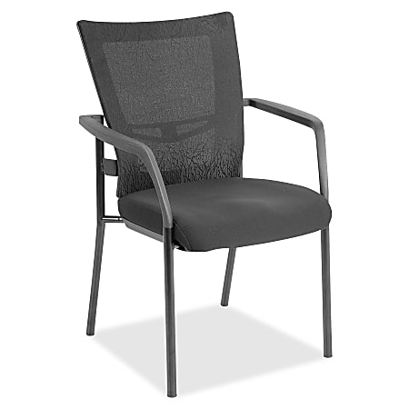 Lorell® Mesh/Fabric Mid-Back Guest Chair, Black