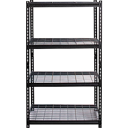 Lorell Wire Deck Shelving - 60" Height x 36" Width x 18" Depth - Recycled - Black - Steel - 1Each