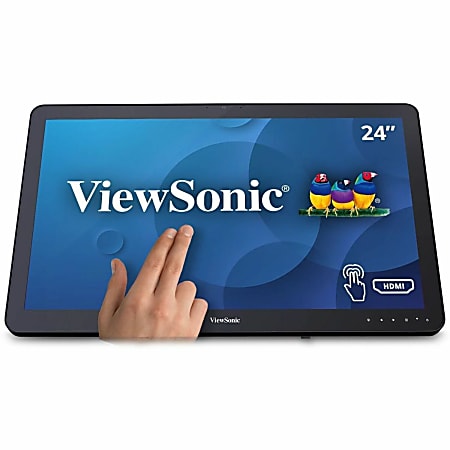 Viewsonic TD2430 24 LCD Touchscreen Monitor - 16:9 - 25 ms - Projected Capacitive - Multi-touch Screen - 1920 x 1080 - Full HD - 16.7 Million Colors - 50,000,000:1 - 250 Nit - WLED Backlight - Speakers - HDMI - USB - VGA - Black