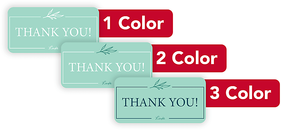 1, 2 Or 3 Color Custom Printed Labels And Stickers, Rectangle, 1" x 2", Box Of 250