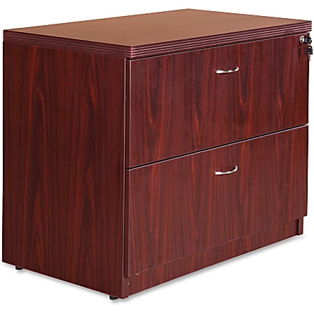Lorell® Chateau 36"W x 22"D Lateral 2-Drawer File Cabinet, Mahogany