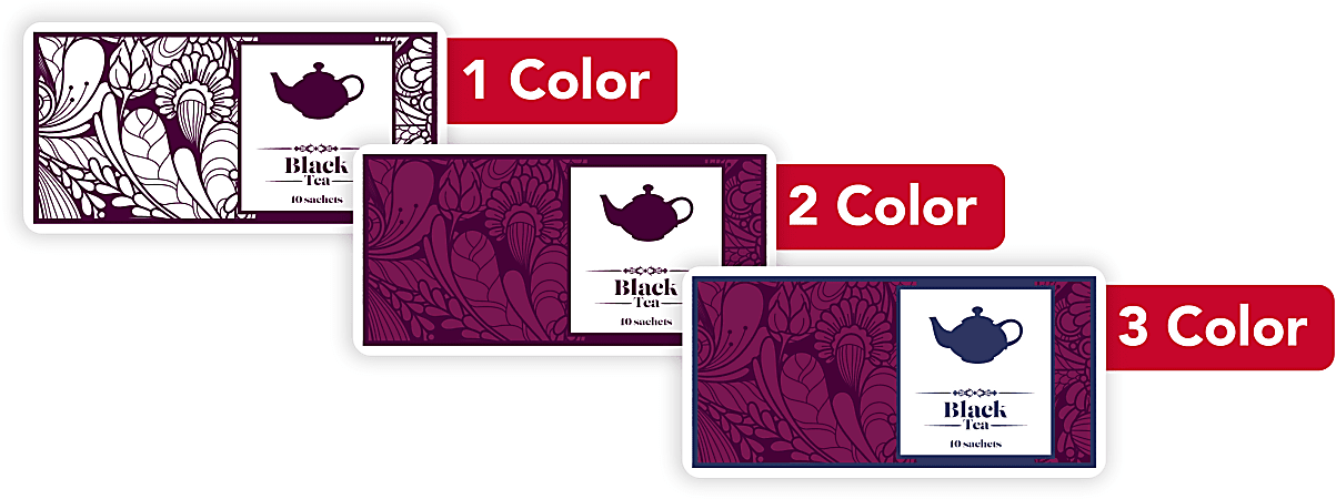 1, 2 Or 3 Color Custom Printed Labels And Stickers, Rectangle, 1-1/2" x 3", Box Of 250