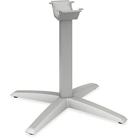 HON Preside Tables Series Aluminum X-leg Base - X-shaped Base - 28.38" Height x 26.75" Width x 26.75" Depth - Platinum