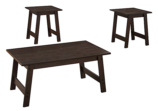 Monarch Specialties Milos 3-Piece Table Set, Espresso