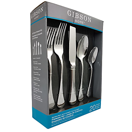 Gibson Home Classic Manchester 20-Piece Flatware Set, Silver