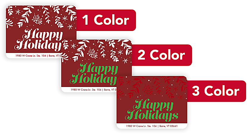 1, 2 Or 3 Color Custom Printed Labels And Stickers, Rectangle, 1-1/2" x 2", Box Of 250