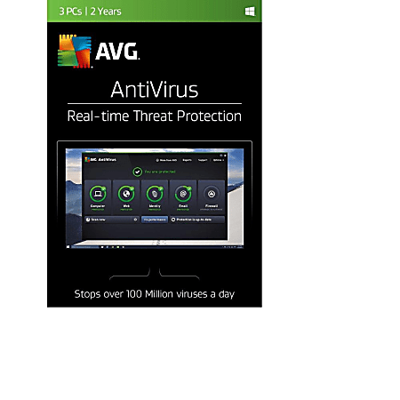 AVG AntiVirus 2017, For 3 Users, 2-Year Subscription, Download Version