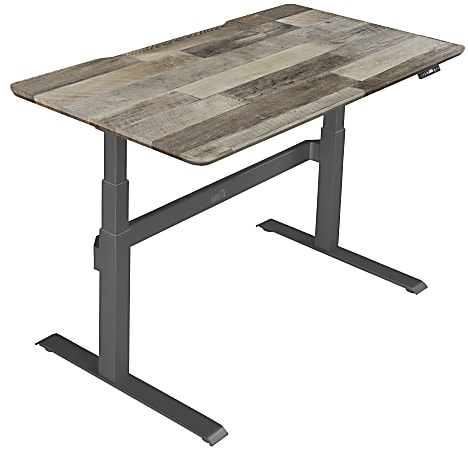 VARIDESK ProDesk 60"W Electric Height-Adjustable Desk, Reclaimed Wood