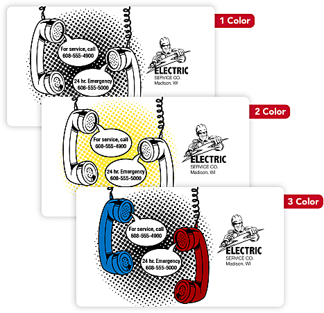 1, 2 Or 3 Color Custom Printed Labels And Stickers, Rectangle, 2-7/8" x 5", Box Of 250